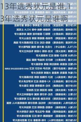 13年选秀状元是谁,13年选秀状元是谁啊