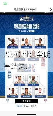 2020 nba全明星结果,
