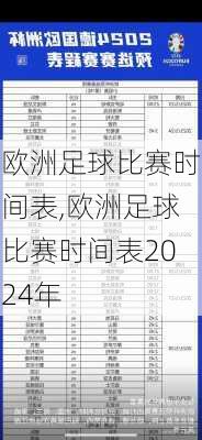 欧洲足球比赛时间表,欧洲足球比赛时间表2024年