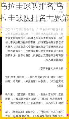 乌拉圭球队排名,乌拉圭球队排名世界第几