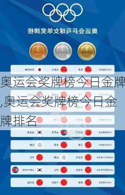 奥运会奖牌榜今日金牌,奥运会奖牌榜今日金牌排名