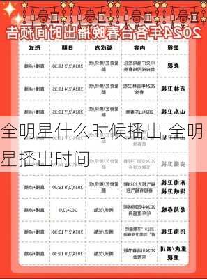 全明星什么时候播出,全明星播出时间