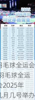 羽毛球全运会,羽毛球全运会2025年几月几号举办