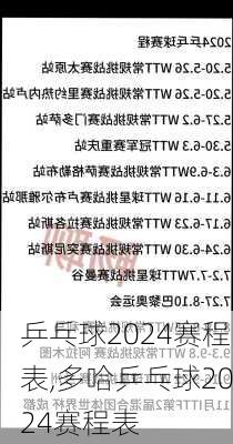 乒乓球2024赛程表,多哈乒乓球2024赛程表