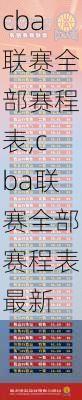 cba联赛全部赛程表,cba联赛全部赛程表最新