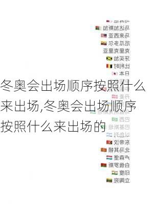 冬奥会出场顺序按照什么来出场,冬奥会出场顺序按照什么来出场的