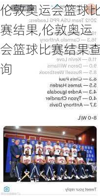 伦敦奥运会篮球比赛结果,伦敦奥运会篮球比赛结果查询