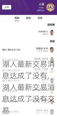 湖人最新交易消息达成了没有,湖人最新交易消息达成了没有交易