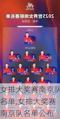 女排大奖赛南京队名单,女排大奖赛南京队名单公布