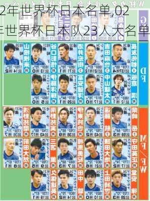 02年世界杯日本名单,02年世界杯日本队23人大名单
