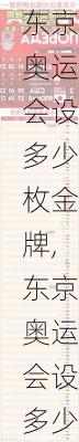 东京奥运会设多少枚金牌,东京奥运会设多少枚金牌了