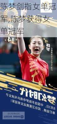 陈梦剑指女单冠军,陈梦获得女单冠军