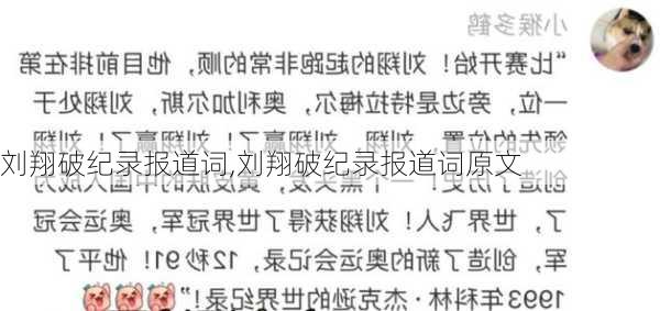 刘翔破纪录报道词,刘翔破纪录报道词原文