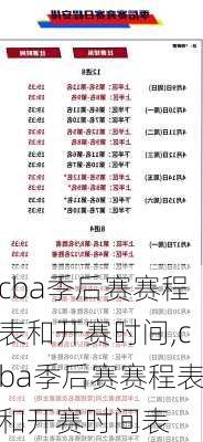 cba季后赛赛程表和开赛时间,cba季后赛赛程表和开赛时间表