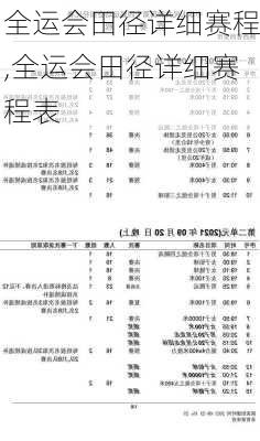 全运会田径详细赛程,全运会田径详细赛程表