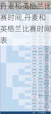丹麦和英格兰比赛时间,丹麦和英格兰比赛时间表