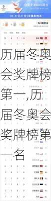 历届冬奥会奖牌榜第一,历届冬奥会奖牌榜第一名