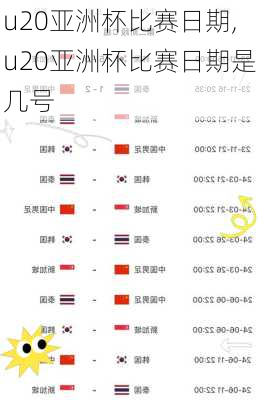 u20亚洲杯比赛日期,u20亚洲杯比赛日期是几号
