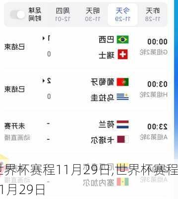 世界杯赛程11月29日,世界杯赛程11月29日