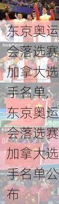 东京奥运会落选赛加拿大选手名单,东京奥运会落选赛加拿大选手名单公布