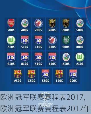 欧洲冠军联赛赛程表2017,欧洲冠军联赛赛程表2017年