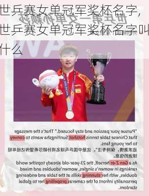 世乒赛女单冠军奖杯名字,世乒赛女单冠军奖杯名字叫什么
