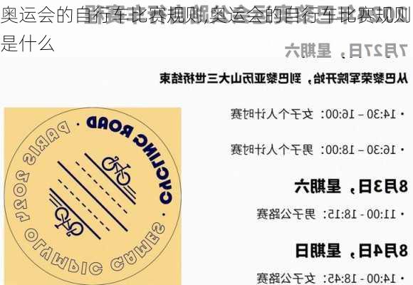 奥运会的自行车比赛规则,奥运会的自行车比赛规则是什么