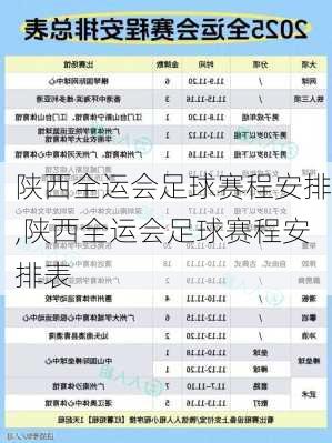 陕西全运会足球赛程安排,陕西全运会足球赛程安排表